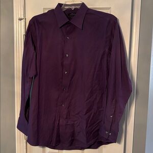 Marc Anthony Slim Fit Long Sleeve Dark Purple Dress Shirt